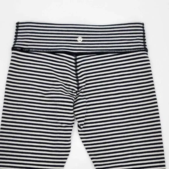Lululemon 8 Wunder Under Crop High Rise Full On Luxtreme 21 Legging Stripe Black - Picture 6 of 10